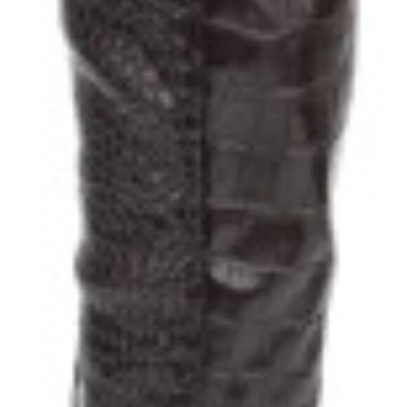Olivia Miller Faux Crocodile Leather Women's Tall Riding Knee Boots Black Size 6 - Picture 5 of 6